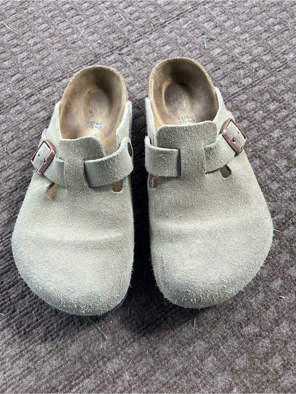 Birkenstock Boston Clogs Suede Taupe